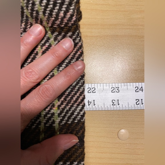 CAbi Belted Plaid Wool Blend Belted Blazer Jacket Brown Pink Size 4 - Picture 7 of 7